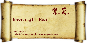 Navratyil Rea névjegykártya